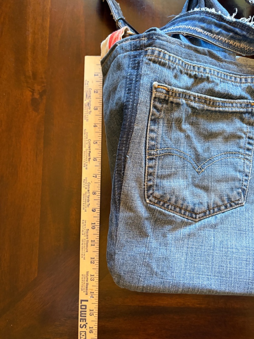 Levi's Blue Denim Tote Bag with Adjustable Strap - Picture 4 of 6